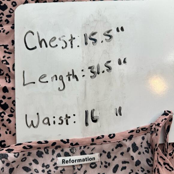Reformation Vivette Pink Black Leopard Mini Slip Dress Size Small Party - Picture 13 of 14